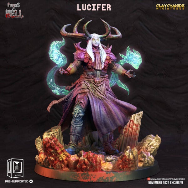 Princes of Hell - Lucifer - 32mm model - by Clay Cyanide