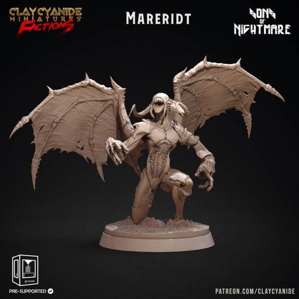 Sons of Nightmare - Mareridt - 32mm model - by Clay Cyanide