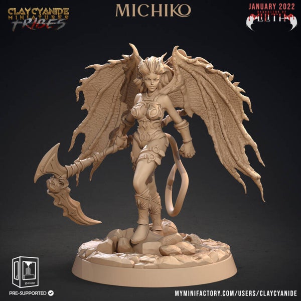 Daughters of Lilith - Michiko - 32mm model - by Clay Cyanide