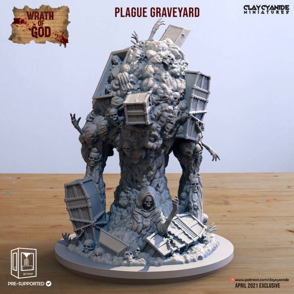 Wrath of God - Plague Graveyard - 32mm large- by Clay Cyanide