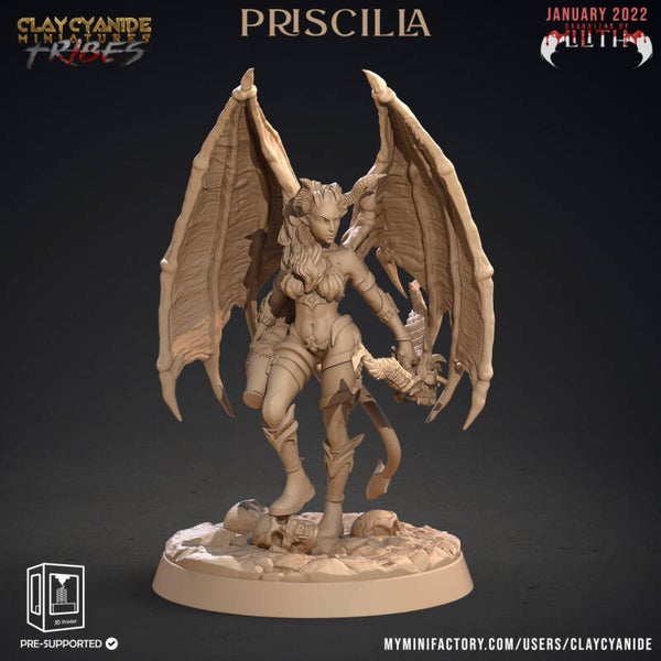 Daughters of Lilith - Priscilla - 32mm model - by Clay Cyanide