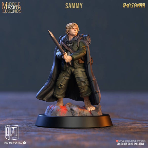 Middle Earth Legends - Sammy - 32mm small - by Clay Cyanide
