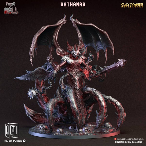 Princes of Hell - Sathanas - 32mm Huge model - by Clay Cyanide