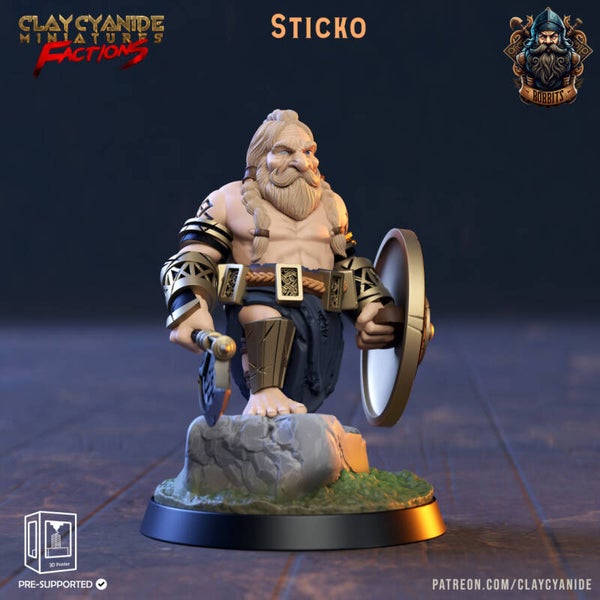 The Bobbits - Sticko - 32mm model - by Clay Cyanide