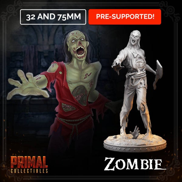 Dungeon Quest - Zombie - 32mm/75mm - by Primal Collectibles