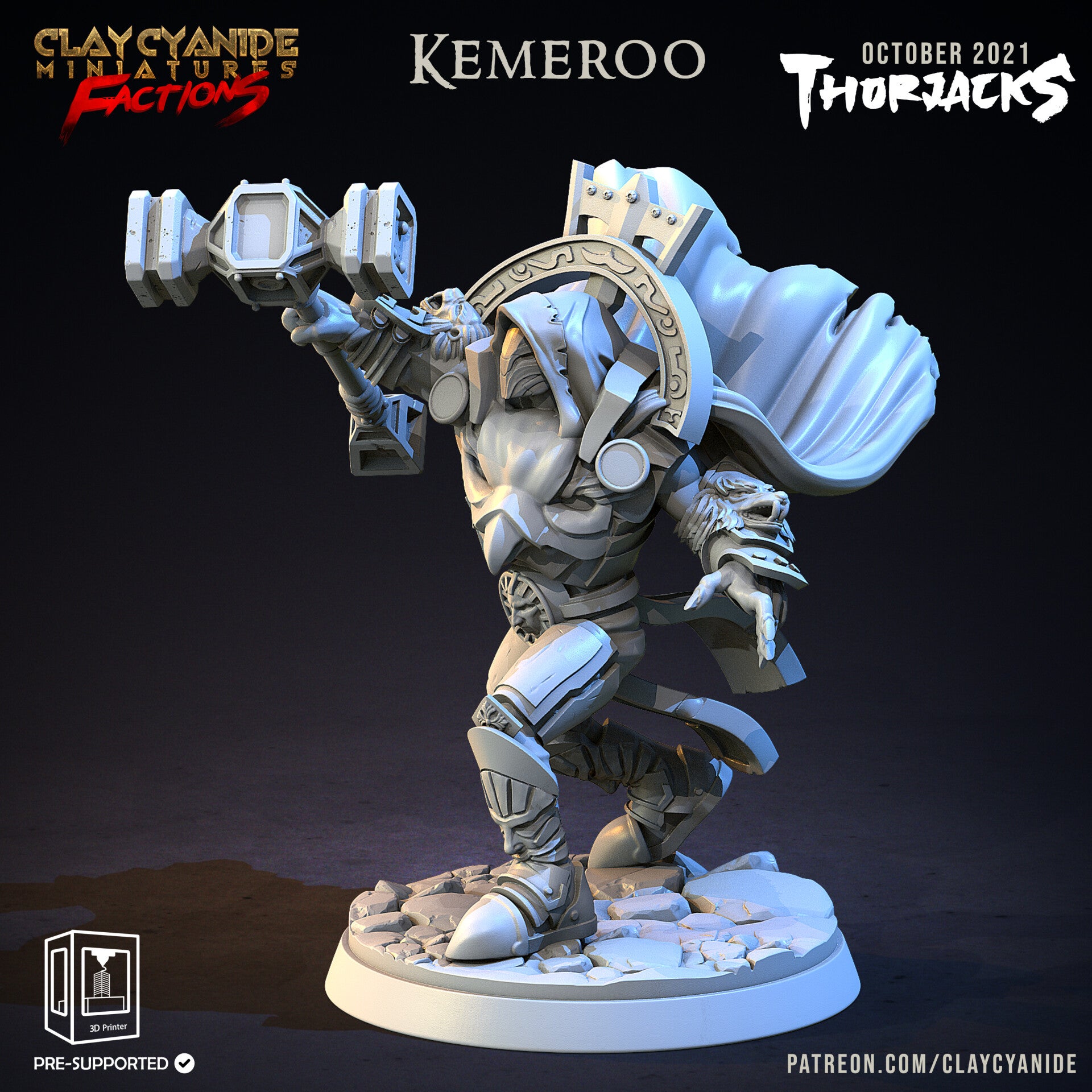 Thorjacks - Kemeroo - 32mm model - by Clay Cyanide
