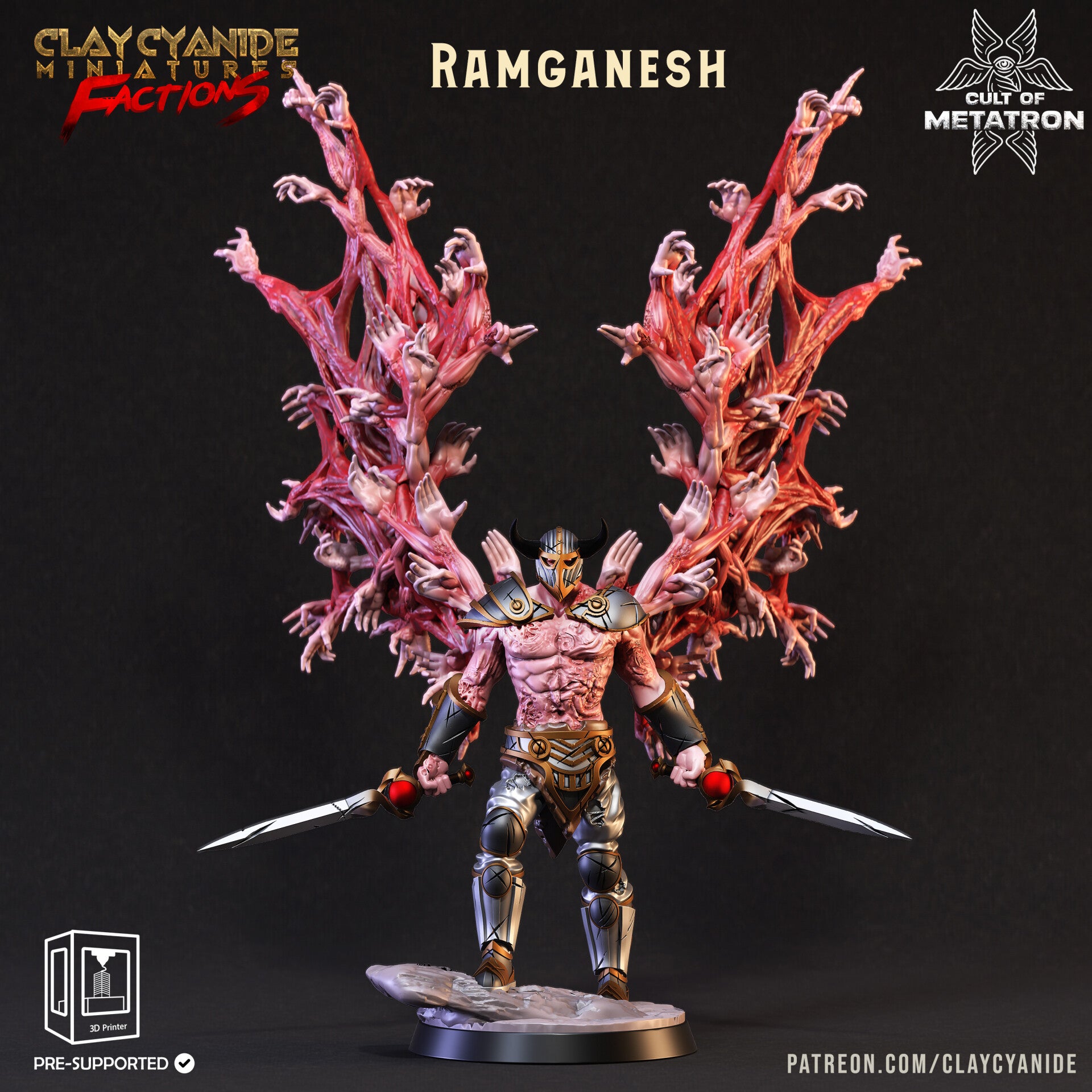 Cult of Metatron - Ramganesh - 32mm model - by Clay Cyanide