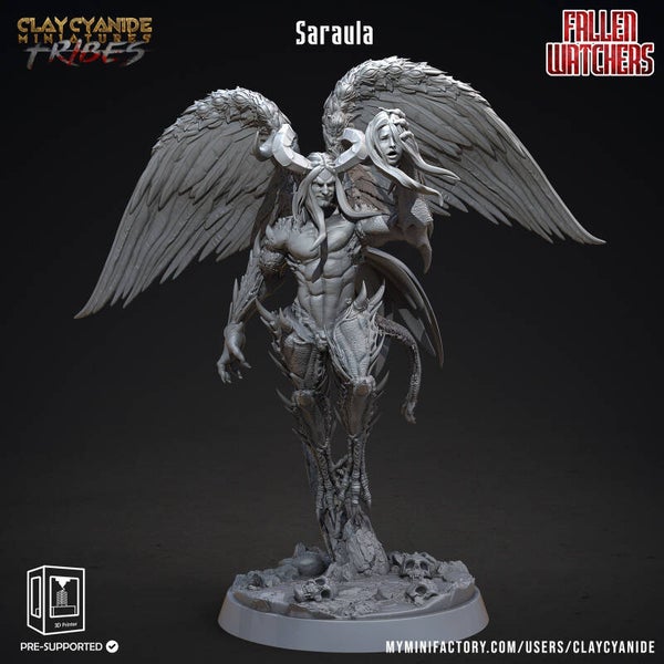 Fallen Watchers - Saraula - 32mm model - by Clay Cyanide