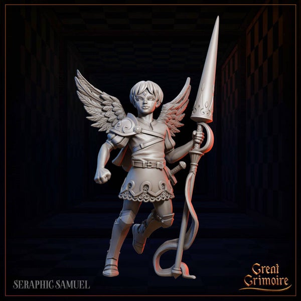 Luminous Legion - Seraphic Samuel ( White Pawn) - 32mm - by Great Grimoire