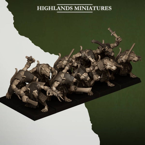 Sewer Vermin -  Thugs 10x - By Highlands Miniatures
