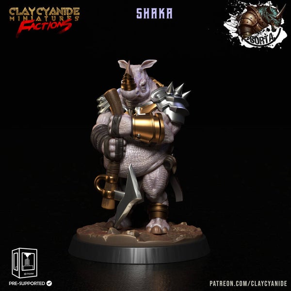 Battle Bortas - Shaka - 32mm model - by Clay Cyanide