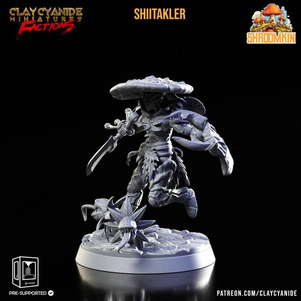 Shroomkin - Shiitakler - 32mm model - by Clay Cyanide