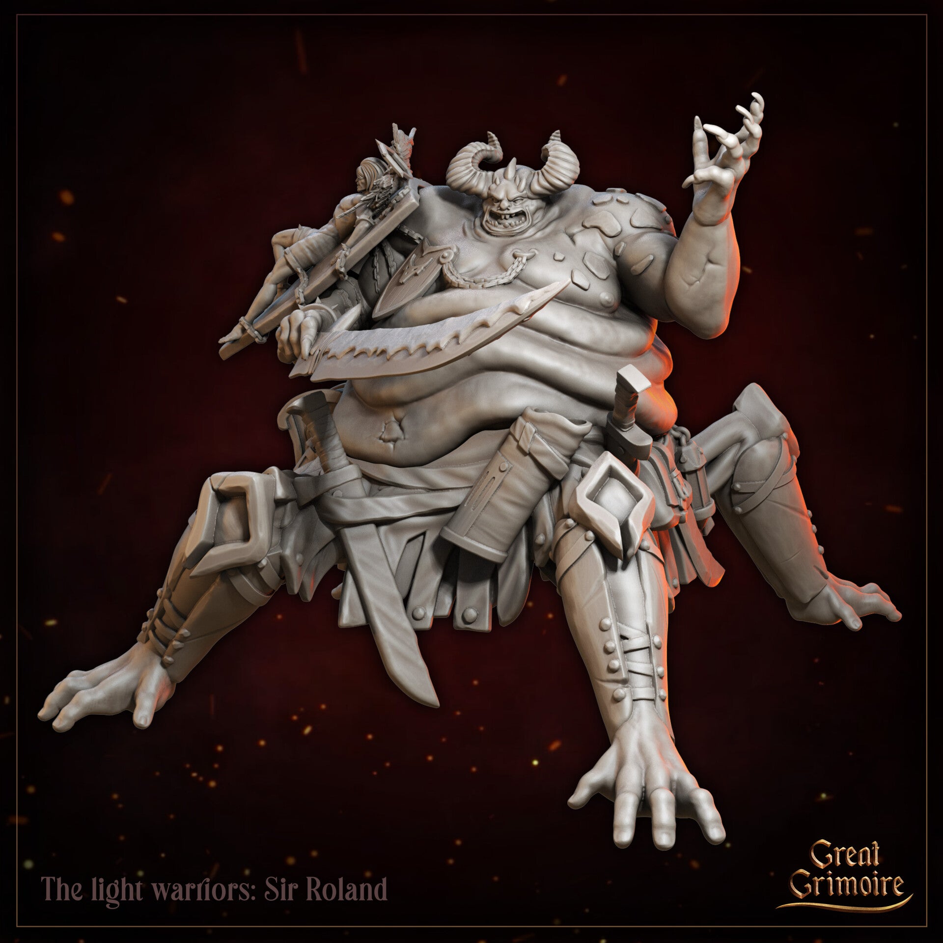 Chained by Shadow - Sir Roland - 32mm (Giant) - by Great Grimoire