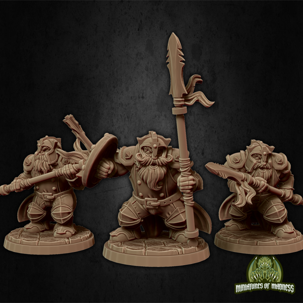 Hold My Dwarf - Soldier Set 2, helms - 32mm - by Miniatures of Madness