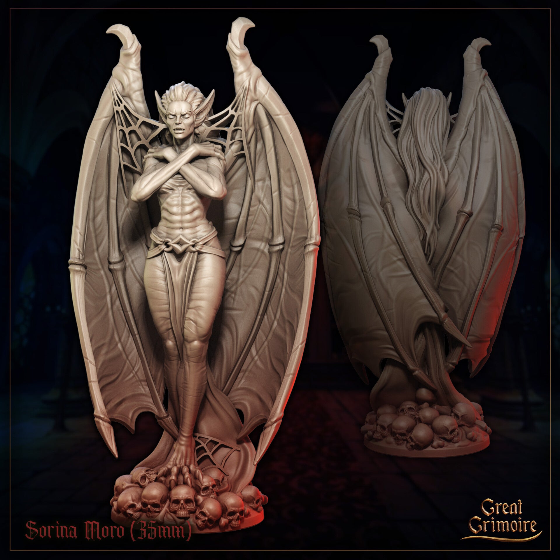 Shadows on the Blood Moon - Sorina Moro - 32mm - by Great Grimoire