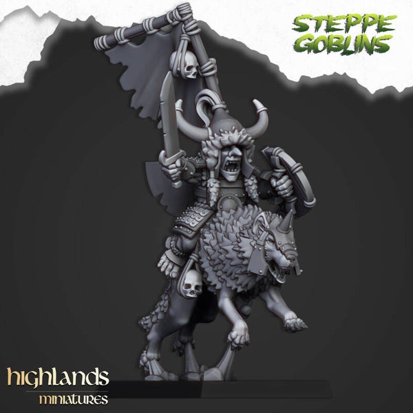 Steppe Goblins - Mounted Steppe Goblin Kahn - By Highlands Miniatures