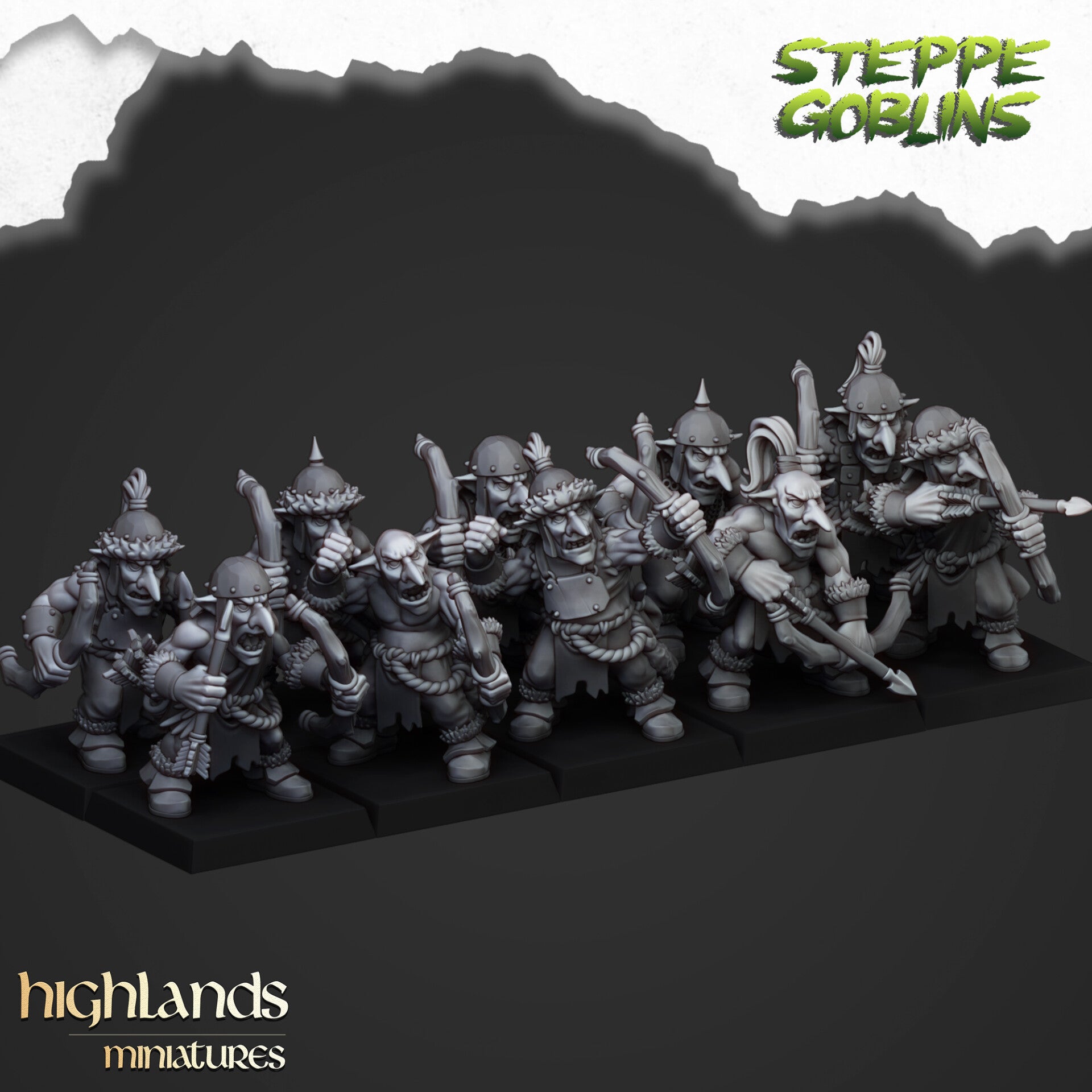 Steppe Goblins - Steppe Goblin Archers 5x - By Highlands Miniatures