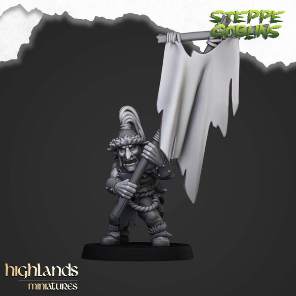 Steppe Goblins - Steppe Goblin Warriors Command Group 3x - By Highlands Miniatures