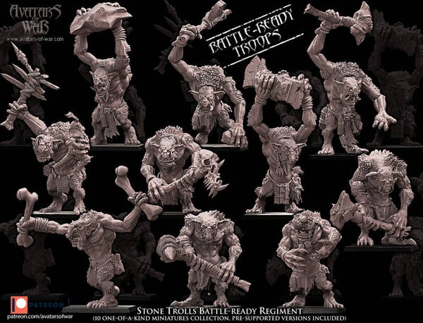 Stone Trolls 10x Battleready Regiment - By Avatars of War