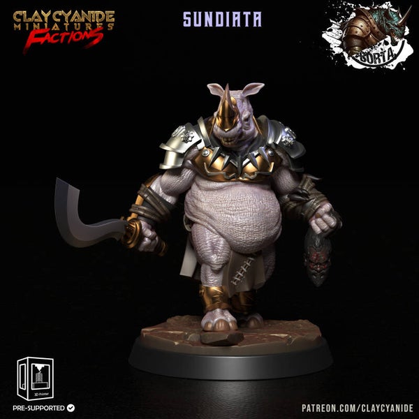 Battle Bortas - Sundiata - 32mm model - by Clay Cyanide