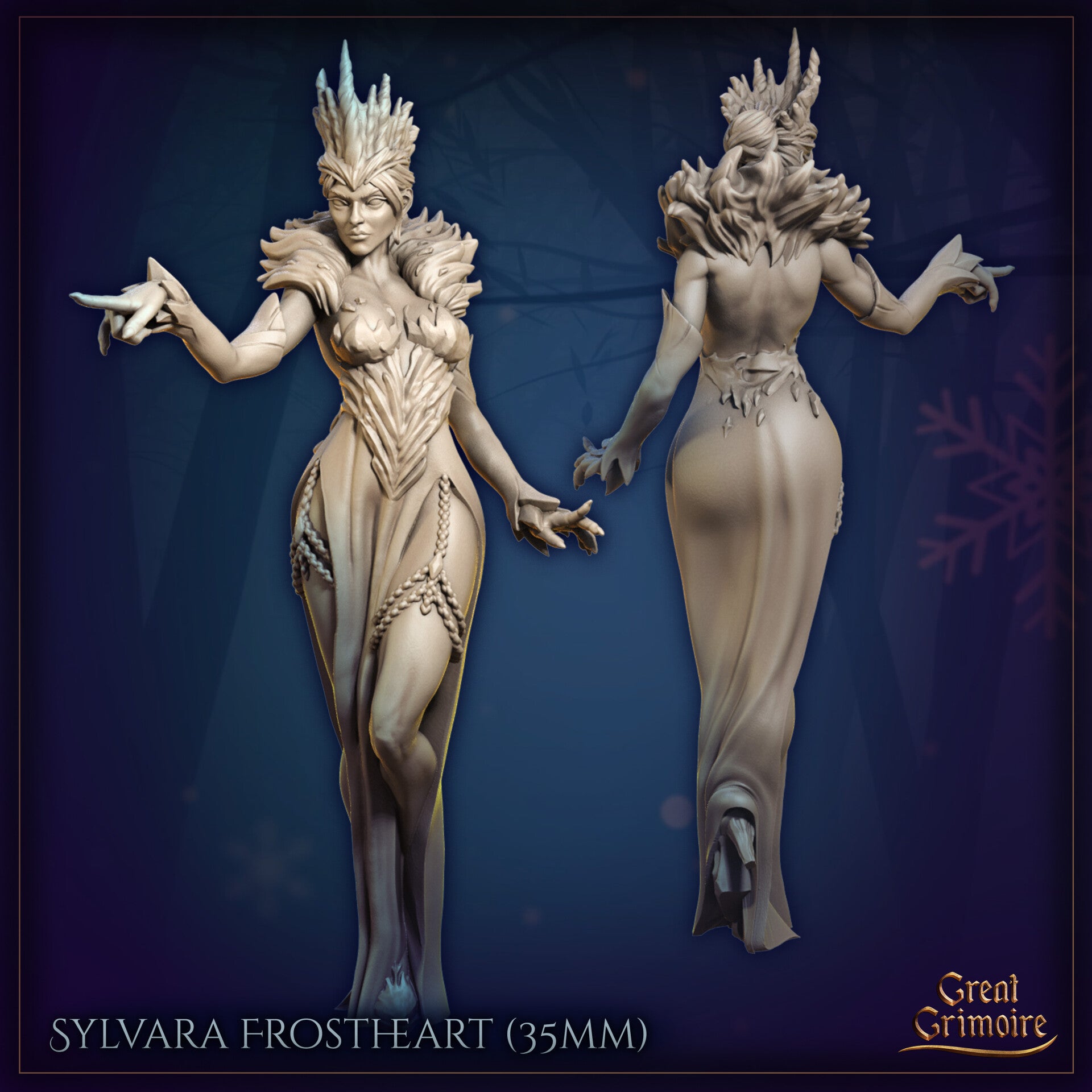 The Glacial Curse - Sylvara Frostheart - 32mm - by Great Grimoire