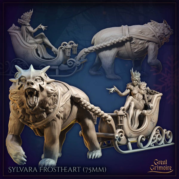The Glacial Curse - Sylvara Frostheart - 75mm Diorama - by Great Grimoire
