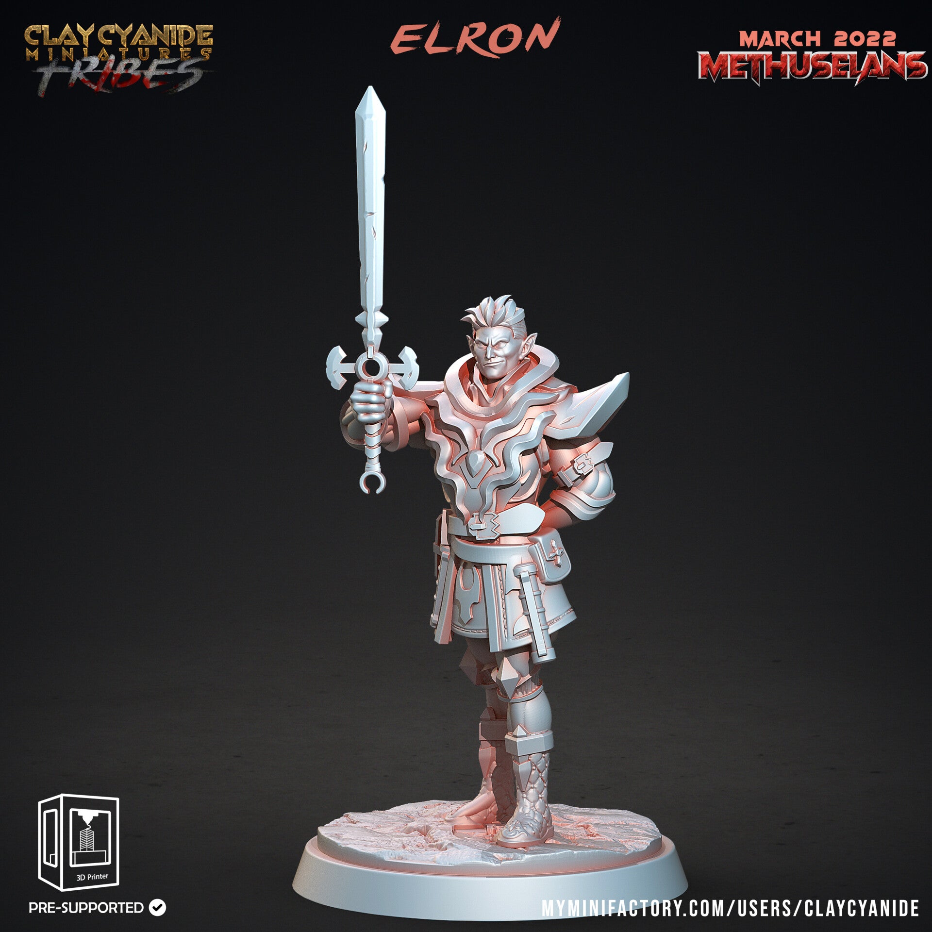Methuselans - Elron - 32mm model - by Clay Cyanide