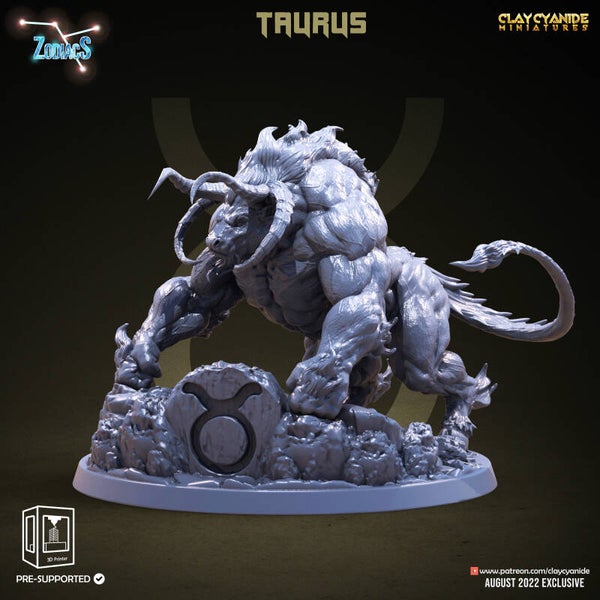 Zodiacs - Taurus - height ca 65mm (150%) - by Clay Cyanide