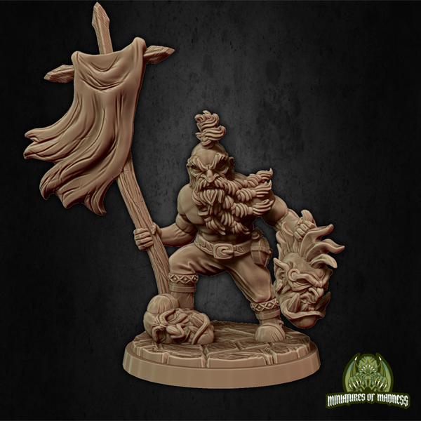Hold My Dwarf - Tegnar the Bloodthirsty - 32mm - by Miniatures of Madness
