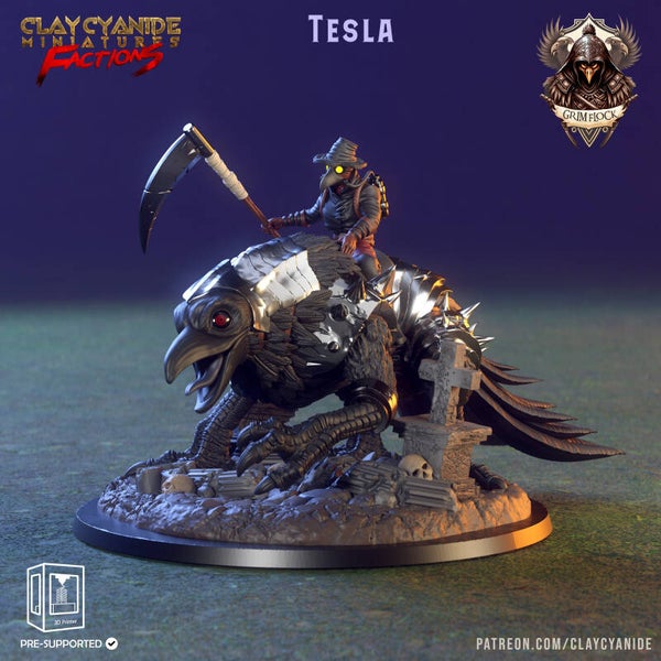 The Grimflock - Tesla - 32mm Huge model - by Clay Cyanide