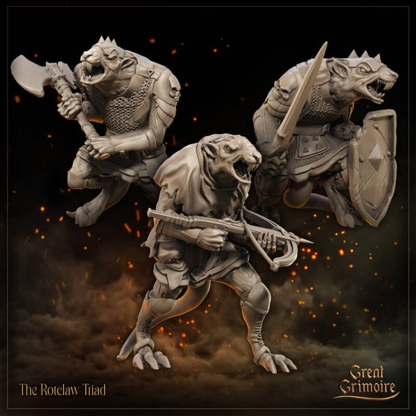 Shadows of the Frontline - The Rotclaw Triad - 32mm - by Great Grimoire