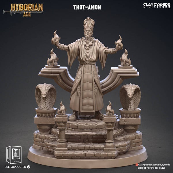 Hyborean Age - Thot Amon - 32mm 110% including Altar - by Clay Cyanide