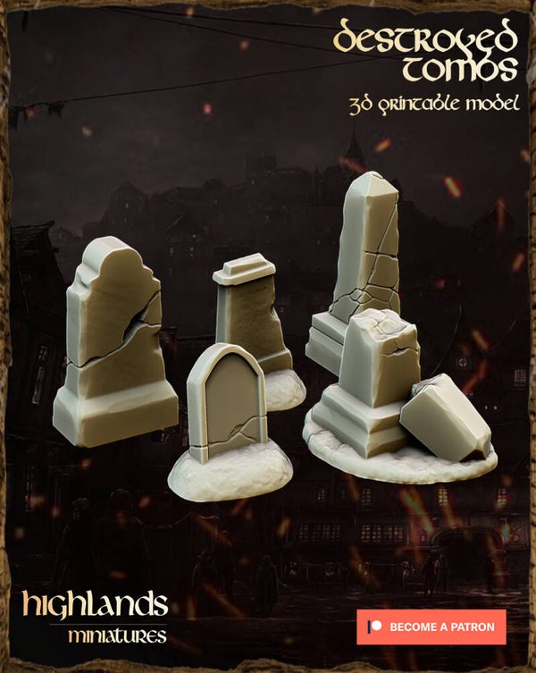 Transilvanya - Destroyed Tombs - Scenery - By Highlands Miniatures