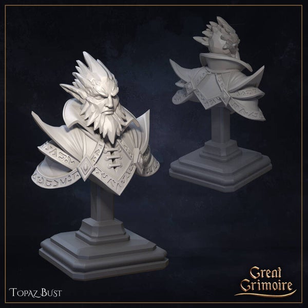 Elemental Awakening - Topaz, the Crystal Wizard - Bust - by Great Grimoire