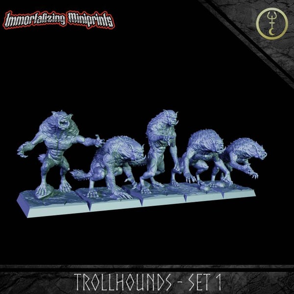 Trollhounds Pack 1 - 5x 32mm Medium - by Immortalizing Miniprints