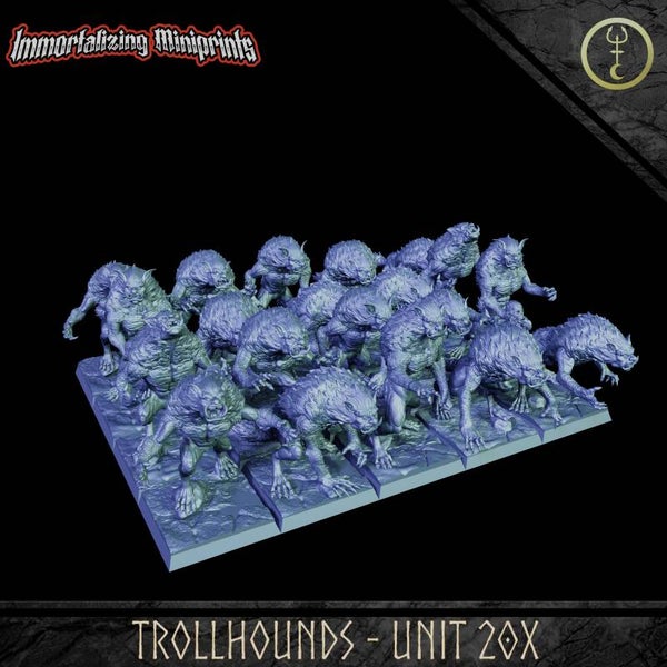 Trollhounds Horde - 20x 32mm Medium - by Immortalizing Miniprints