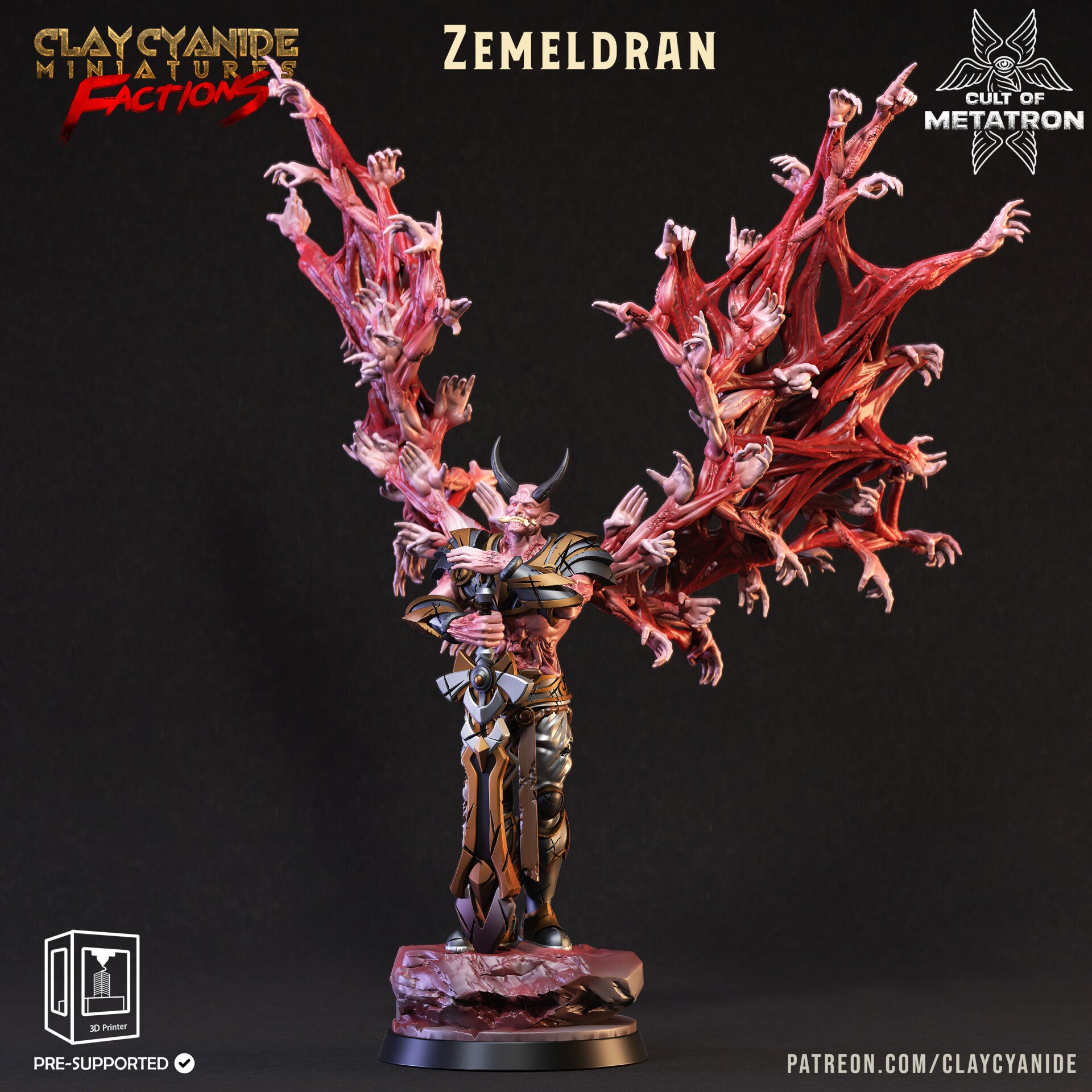 Cult of Metatron - Zemaldran - 32mm model - by Clay Cyanide