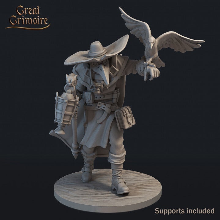 Dr Corvus with bird - 32mm - by Great Grimoire