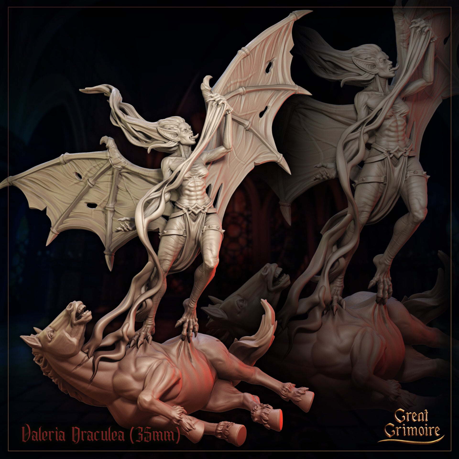 Shadows on the Blood Moon - Valeria Draculea - 32mm - by Great Grimoire