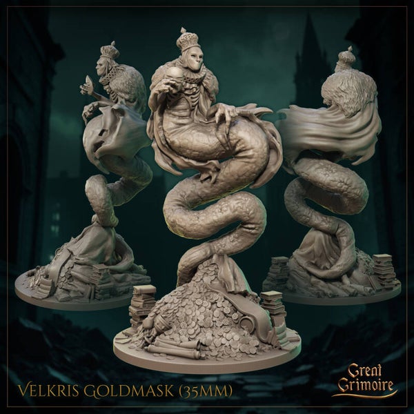 The City of Lost Souls - Velkris Goldmask - 32mm - by Great Grimoire