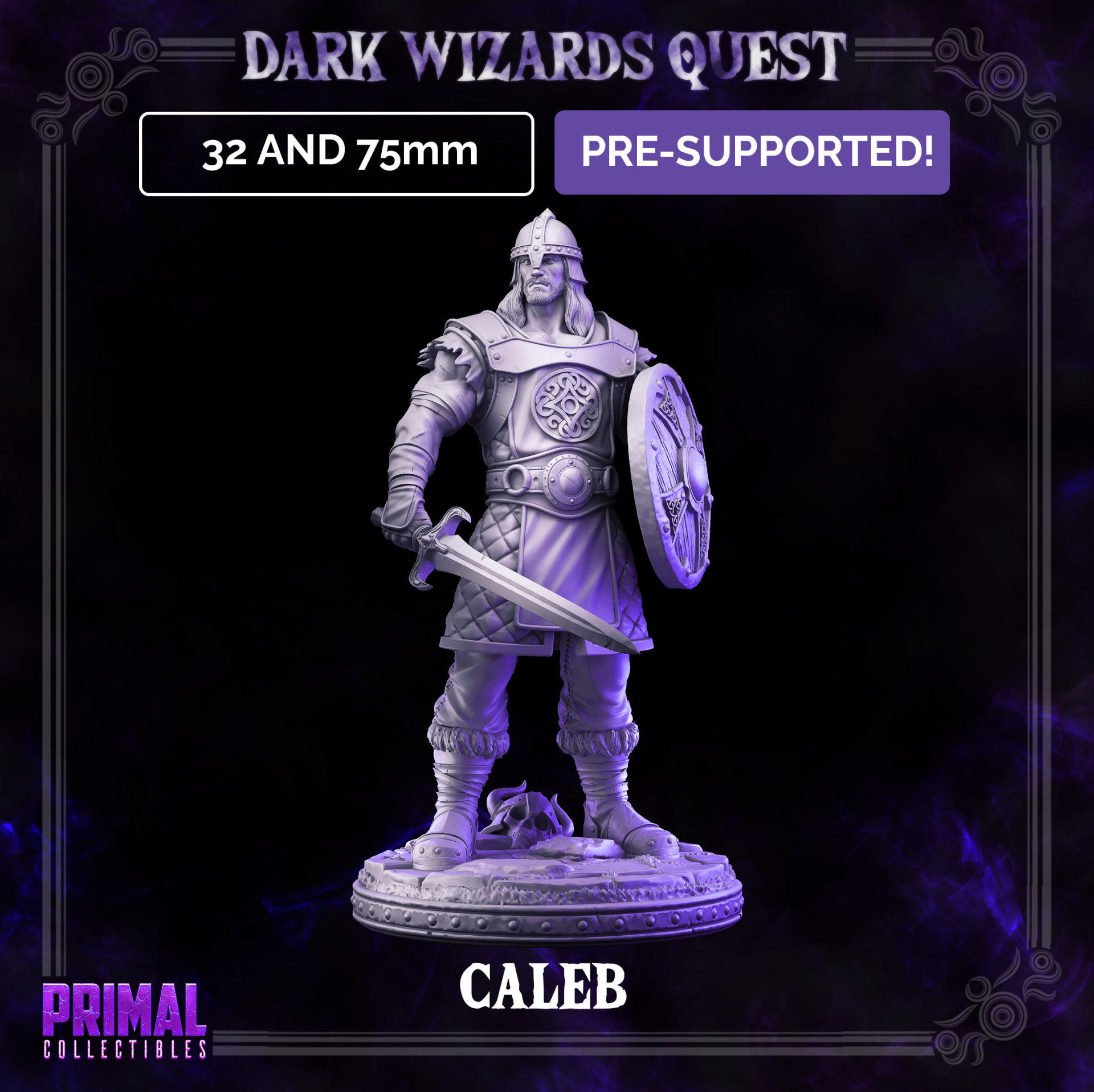 Dark Wizards Quest - Caleb Mercenary Scout - 75mm - by Primal Collectibles