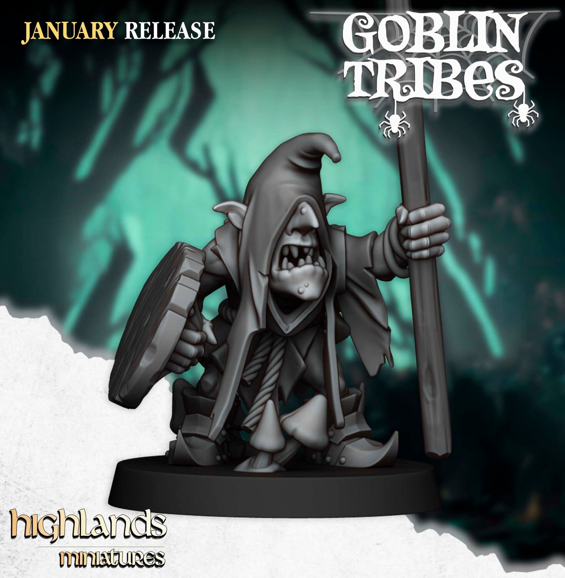 Goblin Tribes - Swamp Goblins with Pikes 7x - By Highlands Miniatures