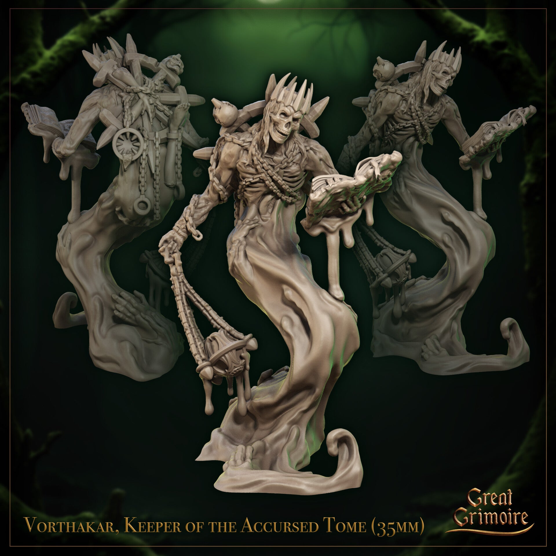 Harvest of the Undying - Vorthakar, Keeper of the Accursed Tome - 32mm - by Great Grimoire