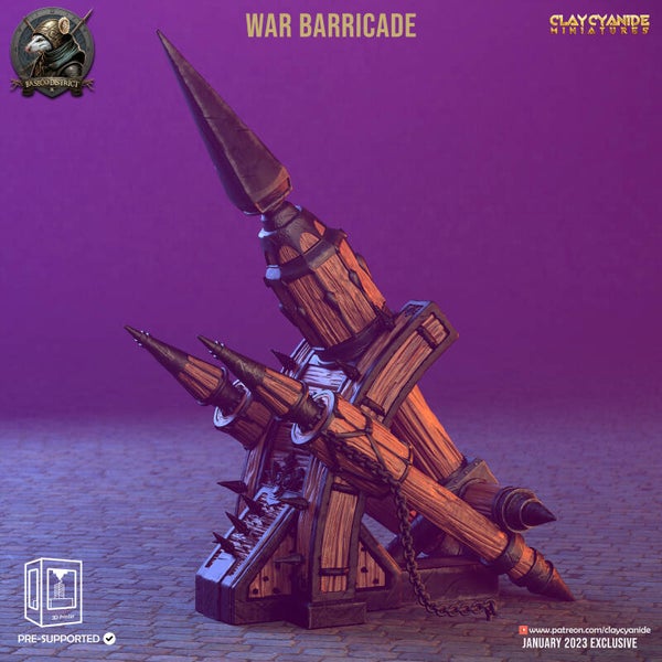 Baseco Distric - Warbarricade - 32mm Scenery - by Clay Cyanide