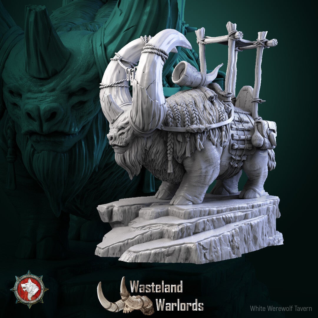 Wasteland Warlords - Buflon Barbarian Mount - 32mm