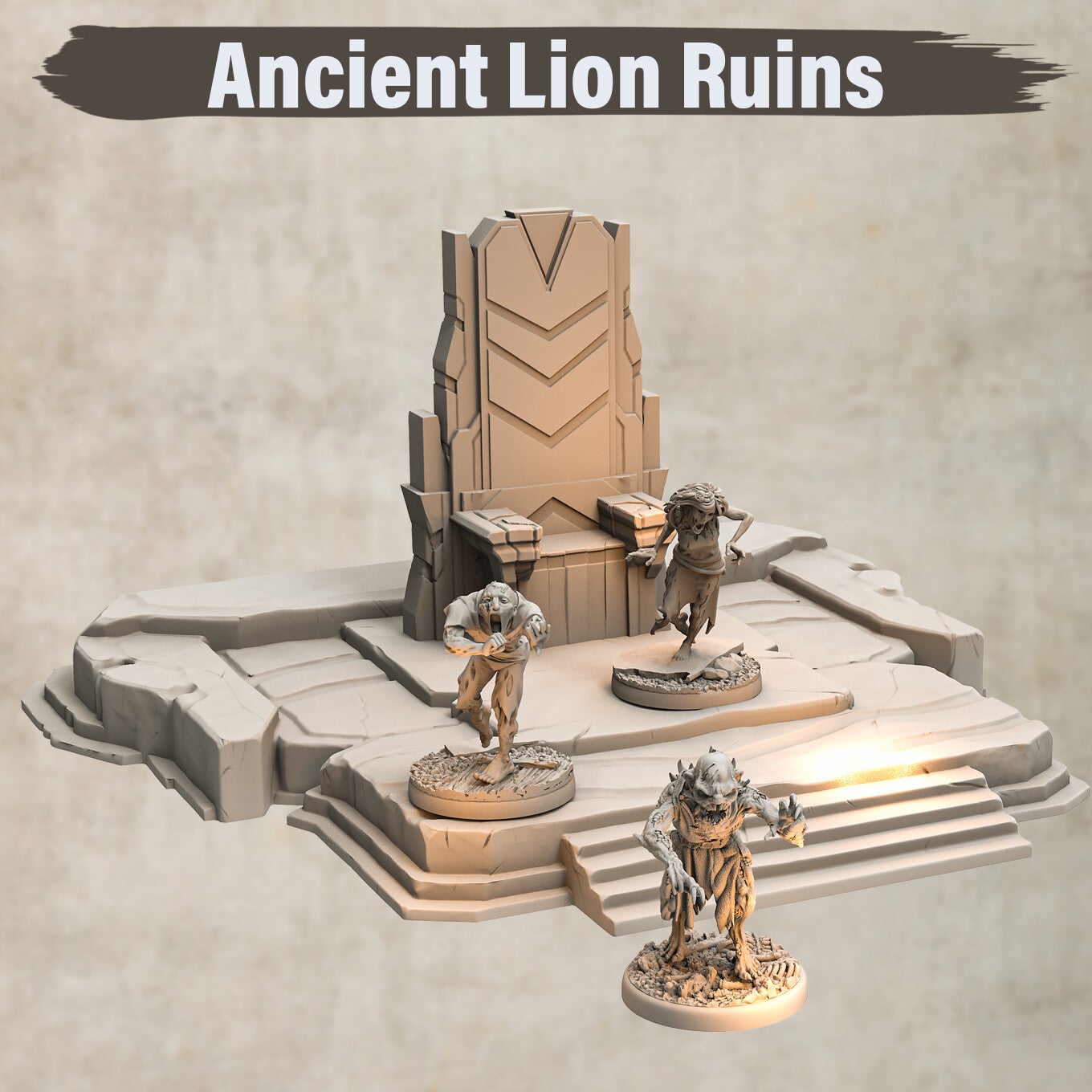 Ancient Lion Ruins - Set 7 - by 3DHexes