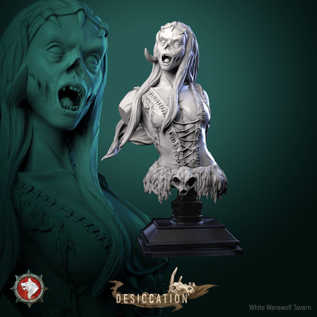 Desiccation - Zombie Barbarian Female - Bust