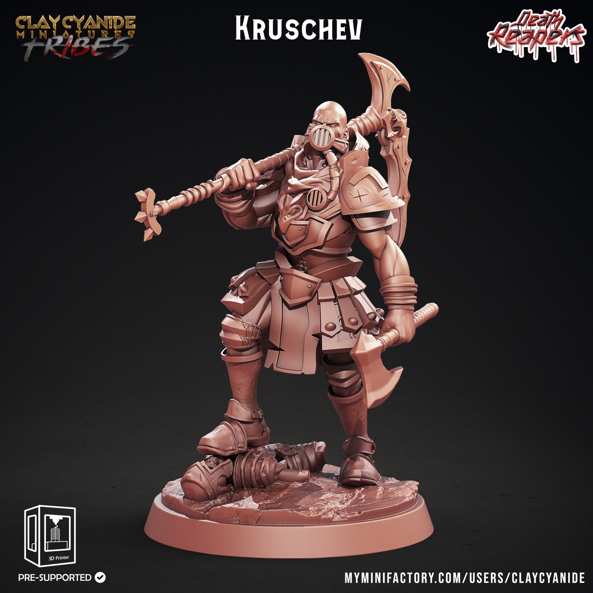 Death Reapers - Kruschev - 32mm model - by Clay Cyanide