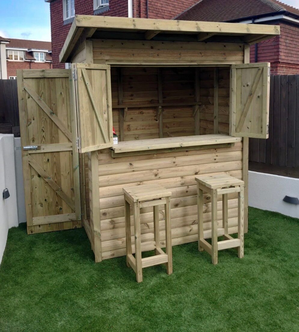 Outside garden bar shed