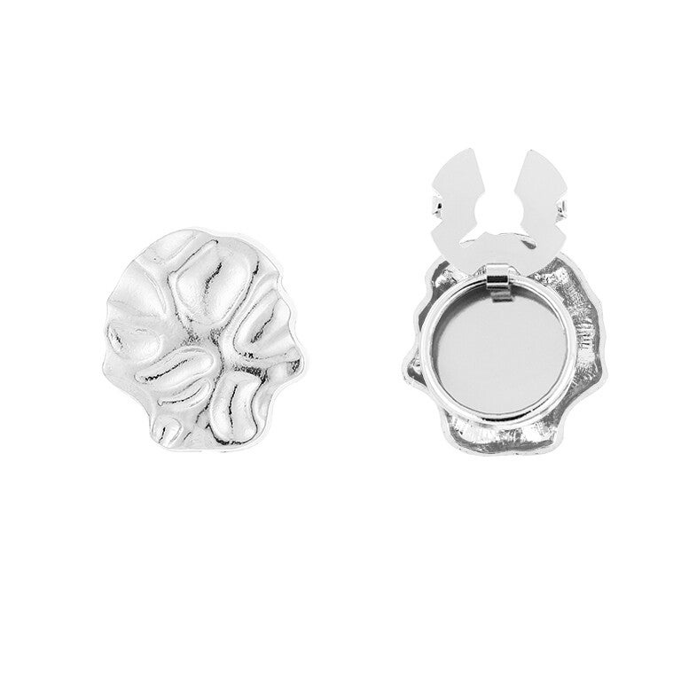 Button cover - golvend zilver- per set (2 stuks)